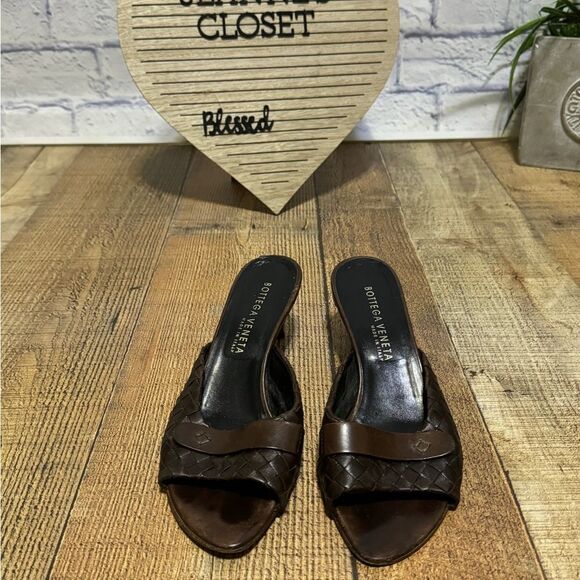 Bottega Veneta Woven Sandals Intrecciato Damier Leather Check Sz 38 US 8 COA - Picture 13 of 16